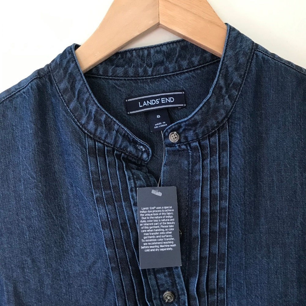 NEW Land's End Denim Midi Tunic Dress Size 8 - Picture 3 of 6